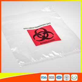 China De plastic Duidelijke Biohazard-Zakken van de Zakkenkangoeroe voor Laboratorium Medisch Gebruik met Ritssluitingsbovenkant leverancier